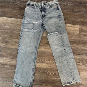 Top Shop DAD jeans Distressed Light Blue Jeans